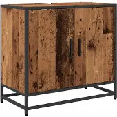 vidaXL Badezimmermöbel-Set 4 Stk. Altholz Holzwerkstoff