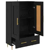 vidaXL Highboard Schwarz Eichen-Optik 69,5 x 31 x 115 cm Holzwerkstoff