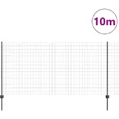 vidaXL Euro-Zaun mit Pfosten 10 x 1,2 m PVC-beschichteter Stahl Grau