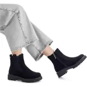 Refresh für Damen. 17302702-NEGRO Stiefelette 173027 schwarz (38), Wohnung, 1 bis 3 cm, Reißverschluss, Lässig