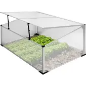 ECD-Germany Frühbeet Gewächshaus mit Zweiteiliges Dach, 100x60x40 cm, 0,6m²