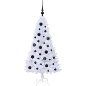 vidaXL Künstlicher Weihnachtsbaum Weiß 120 cm PVC und Stahl