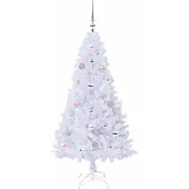 vidaXL Künstlicher Weihnachtsbaum Weiß 150 cm PVC und Stahl