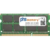 PHS-memory 4GB DDR3 für Asus F751LJ-TY138H RAM SO DIMM PC3L-12800S, 4 GB, 1 x 4 GB, DDR3, 1333 MHz, 204-pin SO-DIMM