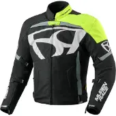 MUGENRACE Aggressore-T wasserdichte Motorrad Textiljacke, schwarz/weiß/neon-gelb, L
