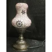 Halay Handgemachte, lila-rosa Stimmungslampe, birnenförmige Tischlampe, türkische Mosaiklampe, orientalische Schreibtischlampe,