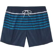 John devin Badeshorts , Herren, Gr. L, N-Gr, marine, blau, Polyester, gestreift, Badehosen Badeshorts, mit platziertem Streifendesign