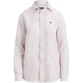 Ralph Lauren für Damen. 211A96158011 Klassisches Leinenhemd rosa (L), Lässig, Langarm