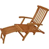 Degamo Deckchair Liegestuhl MAINE mit Fussteil, klappbar, Eukalyptus Holz geölt