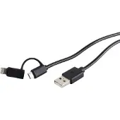 Shiverpeaks BS14-14025, 1 m, USB A, Micro-USB B, USB 2.0, Schwarz