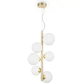 Maytoni Dallas Pendelleuchte, Hängeleuchte 6x G9 matt Weiß, Gold-Farbe