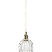 Markslöjd Hängeleuchte Gota, altmessing/klar, Glas, Ø 13 cm, Stecker