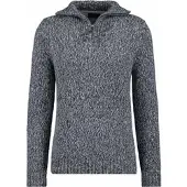 Ragman Troyer , Herren, Gr. 54, grau (asphalt, 018), Strick, 100% Baumwolle, hoch geschlossener Ausschnitt, Pullover Troyer