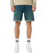 QS Shorts , Herren, Gr. 36, N-Gr, blau (blau used), Denim/Jeans, Obermaterial: 99% Baumwolle, 1% Elasthan, unifarben, normal kniefrei, Hosen Shorts, Jeansshorts im 5-Pocket-Style