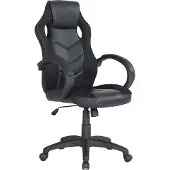 Dmora Gaming-Stühl Darlanc, Gaming-Sessel für Erwachsene, Schreibtischstuhl, 66x61h104/114 cm, Schwarz