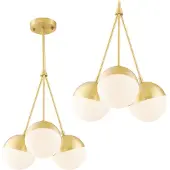 Toolight Pendellampe App688-3Cp Glas Kugel Gold 3-Lichtquelle E27 35X35X85Cm