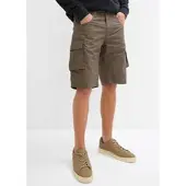 Bonprix Cargobermudas , Herren, Gr. 64, N-Gr, braun (khaki kariert), Web, Obermaterial: 100% Baumwolle, relaxed fit, Hosen Cargobermudas, aus Baumwolle, Relaxed Fit, mit Minimalmuster, im Casual Stil