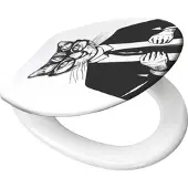 Kleine wolke WC-Sitz "» Kalli«", schwarz (schwarz weiß), B:37cm H:5cm L:45cm, Duroplast, WC-Sitze, WC-Sitz