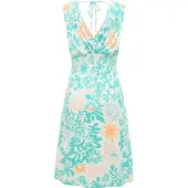 Ragwear Sommerkleid "Sommerkleid Aini Print", Damen, Gr. XL, N-Gr, blau (mint combo), Obermaterial: 95% Viskose CV. 5% Elasthan EL., Kleider Sommerkleid
