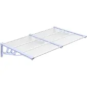 vidaXL Türvordach Grau und Transparent 152,5x90 cm Polycarbonat