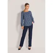 MADELEINE "Blusenshirt Viskosebluse mit grafischem Muster" Zickzack-Muster