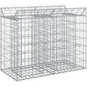 vidaXL Gabionen-Hochbeet 100 x 50 x 80 cm Verzinkter Stahl Silber