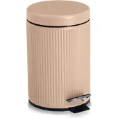 Zeller Kosmetikeimer PRESENT "Badezimmereimer", beige (mandel), H:26cm Ø:17cm, Kunststoff, Metall, Mülleimer, Kosmetikeimer, Herausnehmbarer Inneneimer, 3 Liter