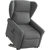 vidaXL Relaxsessel mit Aufstehhilfe Elektrisch Dunkelgrau Stoff
