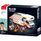 Sluban Klemmbaustein-Bausatz Wohnmobil RV Serie M38-B1193 mit kleiner Außenküche und ausfahrbarer Tür