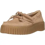 Clarks Schnürschuhe Torhill Boat mit Contour Cushion-Fußbett 5204B Beige Suede 38