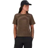 Mons Royale Womens Icon Merino Tee-shirt mr stripe toffee (980) S