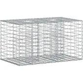 vidaXL Gabionen-Hochbeet 100 x 60 x 55 cm Verzinkter Stahl Silber