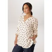 Aniston Plus Schlupfbluse in wollweiß-marine | Gr.: 50