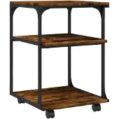 vidaXL Druckerständer 3 Ablagen Räuchereiche 43x48x64 cm Holzwerkstoff