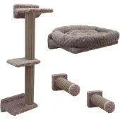 Kerbl Katzen Kletterwand MONTE ALPI, 8-teilig, Grau, Kletterturm, Spiel- und Ruhebereich