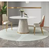 AEA Luxus Tische Runder Tisch Runde Design Edelstahl Möbel Esszimmer Esstische