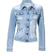 HEINE Jeansjacke, Damen, Gr. 40, blau (bleached), 95% Baumwolle, 3% Polyester, 2% Elasthan, LINEA TESINI BY , unifarben, Jacken Jeansjacke