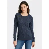 Ragwear Sweatshirt "DARIA ZIG ZAG O", mit Zierknöpfen am Ausschnitt