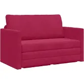 Syfax Schlafsofa Weinrot 124 x 71 x 78 cm Samt
