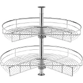 OEM 2-stufiger Nierenförmiger Chrom-Eck-Organizer Lazy Susan Gewürzregal