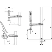Bessey Spannelement mit fixer Ausladung TW Knebelgriff mit abgerundeten Enden - TW28-30-12K