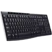Logitech K270, Volle Größe (100%), Kabellos, RF Wireless, QWERTY, Schwarz