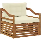vidaXL Outdoor-Sofa Natur und Creme