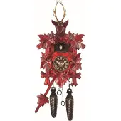 Engstler - 522/5_QMred - Kuckucksuhr - Quarz - Nussbaum - mit Musik - 30 cm