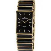 Jacques Lemans Keramikuhr "York", gold (schwarz, goldfarben, schwarz), Armbanduhren, Damen, goldfarben, Keramikuhr, Quarzuhr, Armbanduhr, Damenuhr, bis 5 bar wasserabweisend