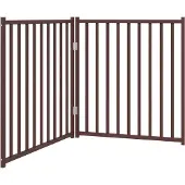 vidaXL 2-tlg. Hundetor Faltbar Braun Eiche 160 cm Massivholz Tanne