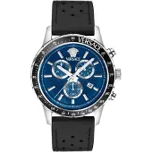 Versace Sport Chrono Herrenuhr silber schwarz blau VEZCA0124