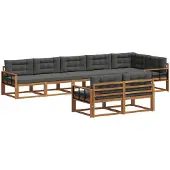 vidaXL Outdoor-Sofagarnitur 8 stk. Natur und Anthrazit