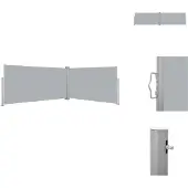 vidaXL Ausziehbare Seitenmarkise 160x600 cm Grau - Sonnenschirme & Sonnenschutze