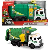 Dickie Toys : Müllauto mit Licht und Sound – 39 cm, grün